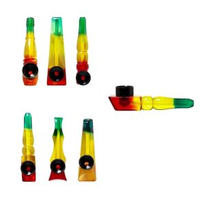 Pipe Acrylic Rasta Mix Colors 8cm